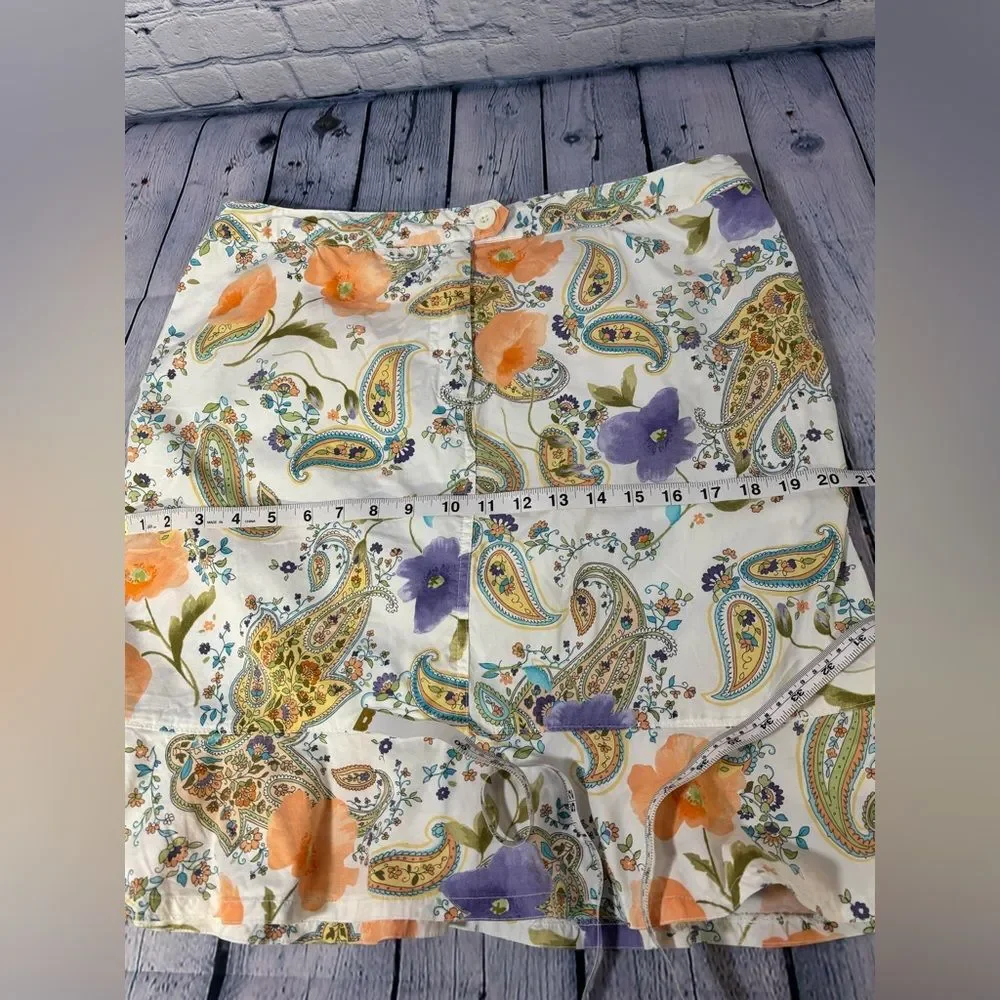 STO Susquehanna Trail Floral Retro Cottagecore Lightweight Cotton Skirt Size 12